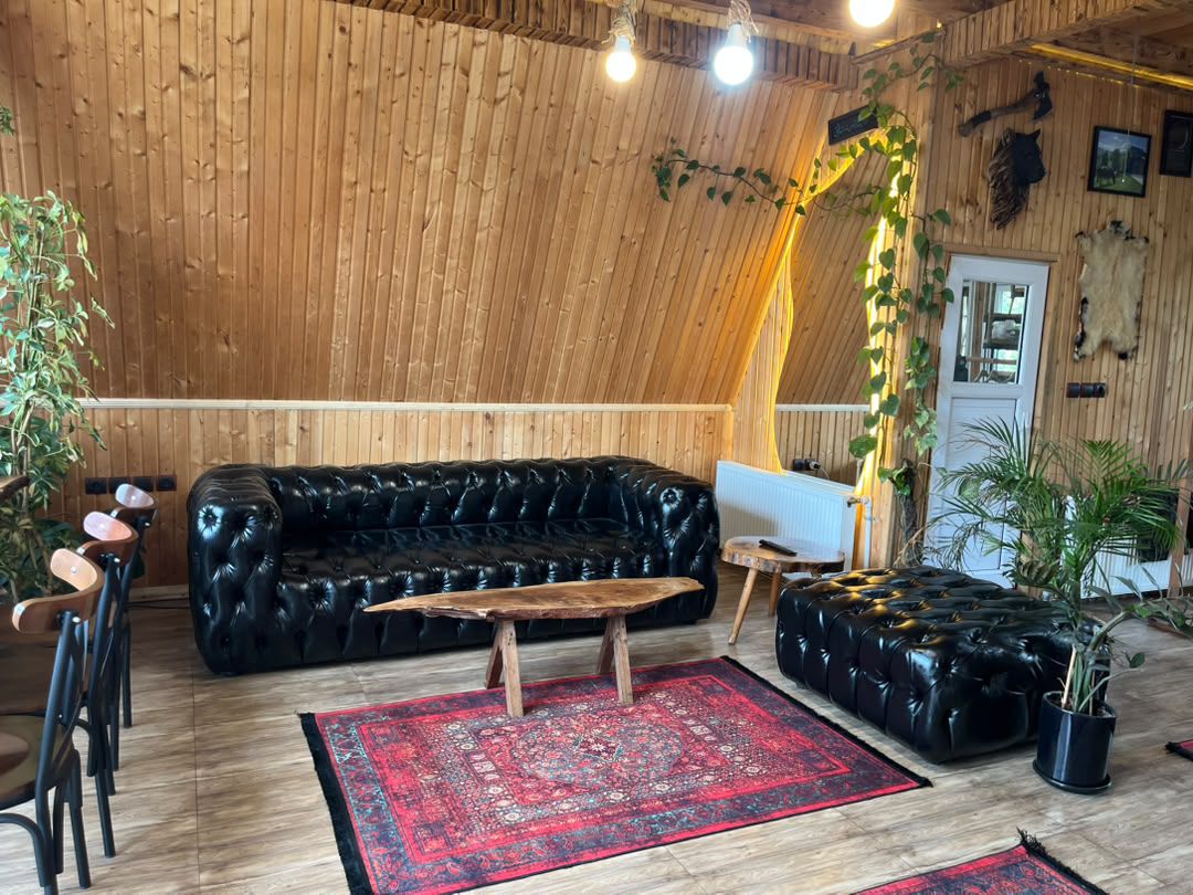 کلبه دوبلکس سوئیسی استخر و جکوزی دار ماسال - پذیرایی